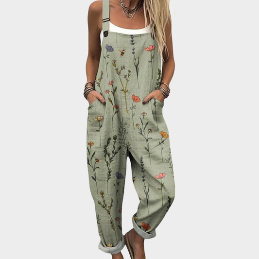 Elena – Wildflower Sage Jumpsuit