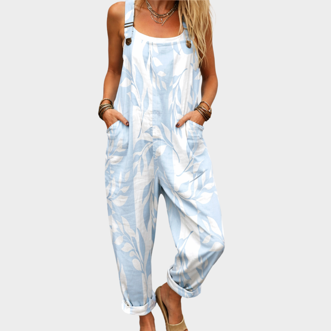 Elena – Sky Leaf Jumpsuit